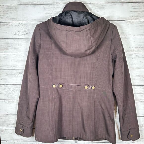 Roots WellPoint Removable Hood Fleece Lined Softshell Brown All Weather Jacket M - Picture 2 of 8